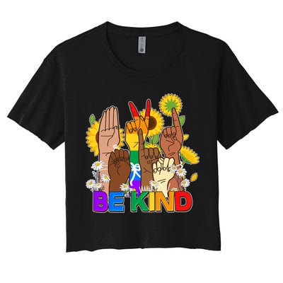 ASL Be Kind Sign Language Crop Top