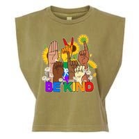 ASL Be Kind Sign Language Garment-Dyed Women's Muscle Tee