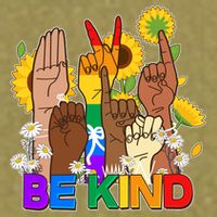 ASL Be Kind Sign Language Garment-Dyed Women's Muscle Tee