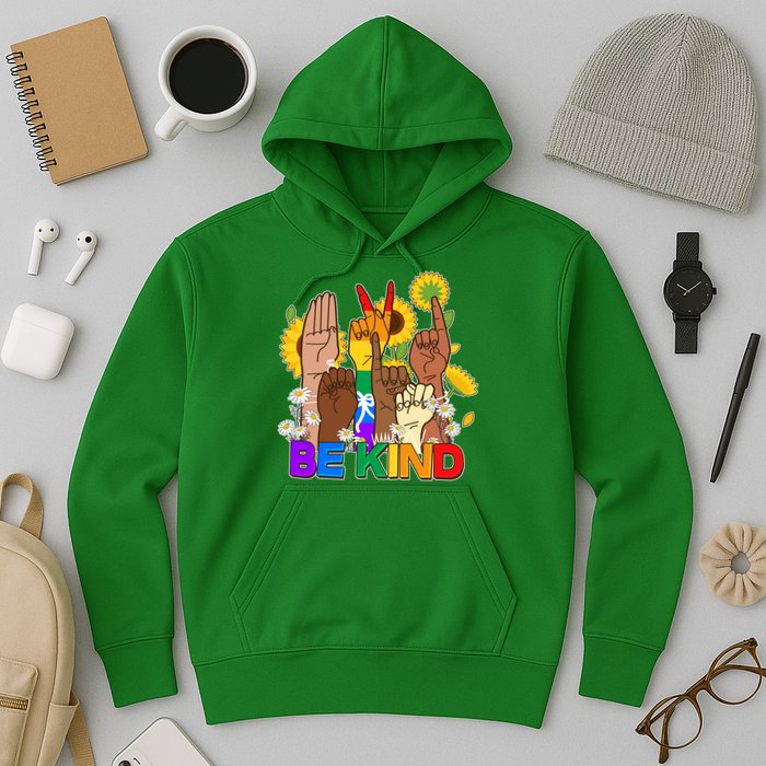 ASL Be Kind Sign Language Hoodie
