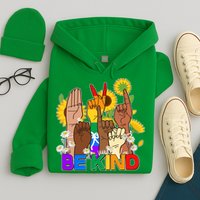 ASL Be Kind Sign Language Hoodie