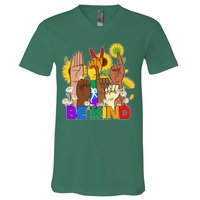 ASL Be Kind Sign Language V-Neck T-Shirt