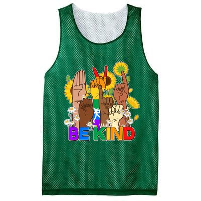 ASL Be Kind Sign Language Mesh Reversible Basketball Jersey Tank