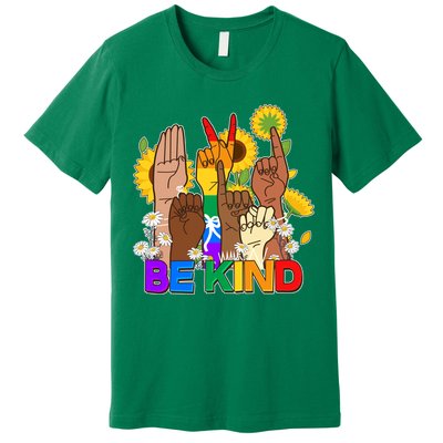 ASL Be Kind Sign Language Premium T-Shirt