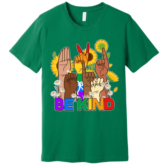 ASL Be Kind Sign Language Premium T-Shirt