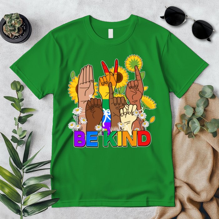 ASL Be Kind Sign Language Premium T-Shirt