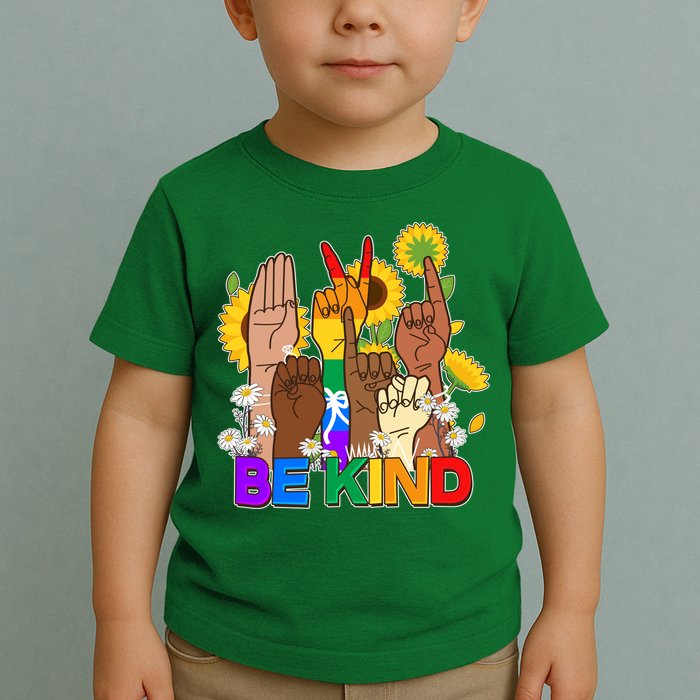 ASL Be Kind Sign Language Toddler T-Shirt