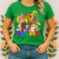 ASL Be Kind Sign Language Womens T-Shirt