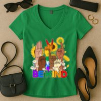 ASL Be Kind Sign Language Women's V-Neck T-Shirt