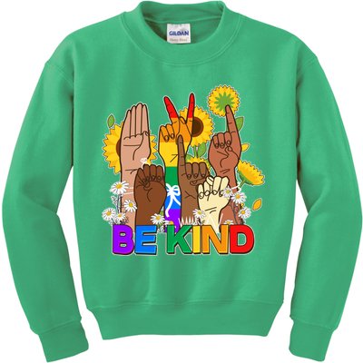 ASL Be Kind Sign Language Kids Sweatshirt