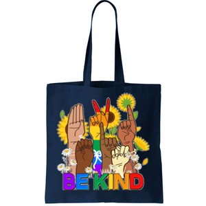 ASL Be Kind Sign Language Tote Bag