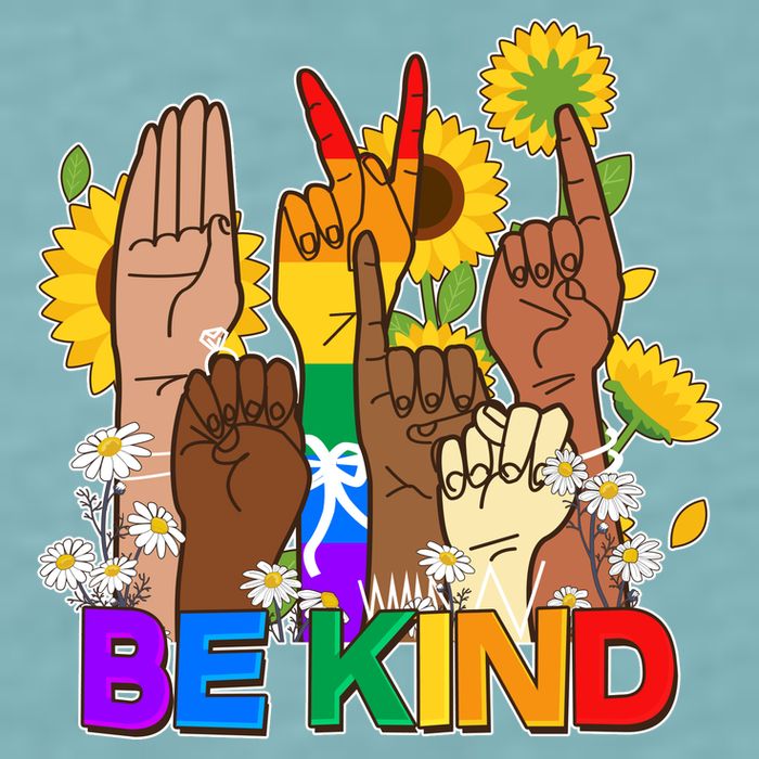 ASL Be Kind Sign Language Sueded Cloud Jersey T-Shirt