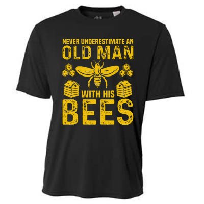 Apiary Bee Keeper An Old Man With His Bees Beekeeping Cooling Performance Crew T-Shirt