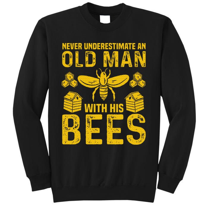 Apiary Bee Keeper An Old Man With His Bees Beekeeping Sweatshirt