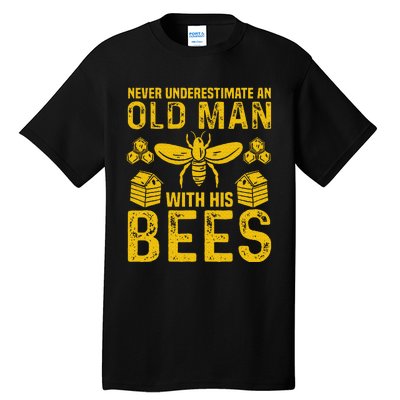 Apiary Bee Keeper An Old Man With His Bees Beekeeping Tall T-Shirt