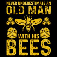 Apiary Bee Keeper An Old Man With His Bees Beekeeping Drawstring Bag