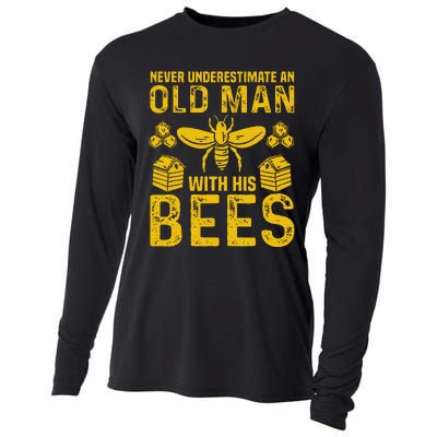 Apiary Bee Keeper An Old Man With His Bees Beekeeping Cooling Performance Long Sleeve Crew