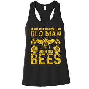 Apiary Bee Keeper An Old Man With His Bees Beekeeping Women's Racerback Tank