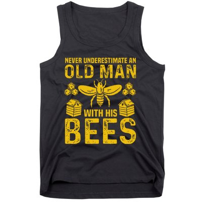 Apiary Bee Keeper An Old Man With His Bees Beekeeping Tank Top