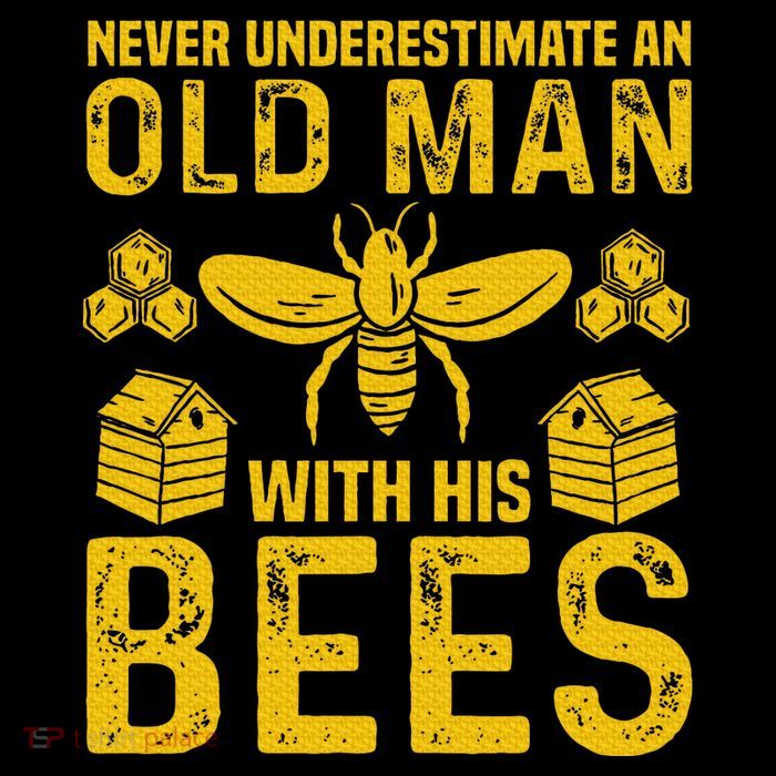 Apiary Bee Keeper An Old Man With His Bees Beekeeping Kids T-Shirt