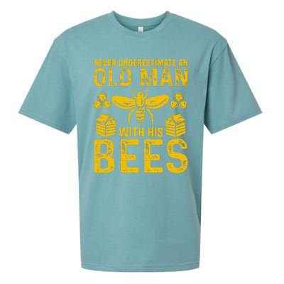 Apiary Bee Keeper An Old Man With His Bees Beekeeping Sueded Cloud Jersey T-Shirt