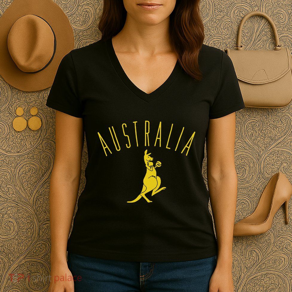 Australia Boxing Kangaroo Women's V-Neck T-Shirt