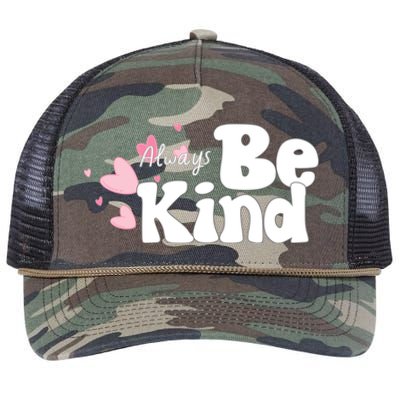 Always Be Kind Positivity Spirit Work And School Gift Retro Rope Trucker Hat Cap