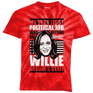 Anti Biden Kamala Harris First Job Willie Brown Female Vp Kids Tie-Dye T-Shirt