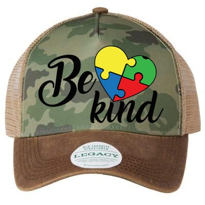 Autism, Be Kind Heart, Autism Awareness Legacy Tie Dye Trucker Hat