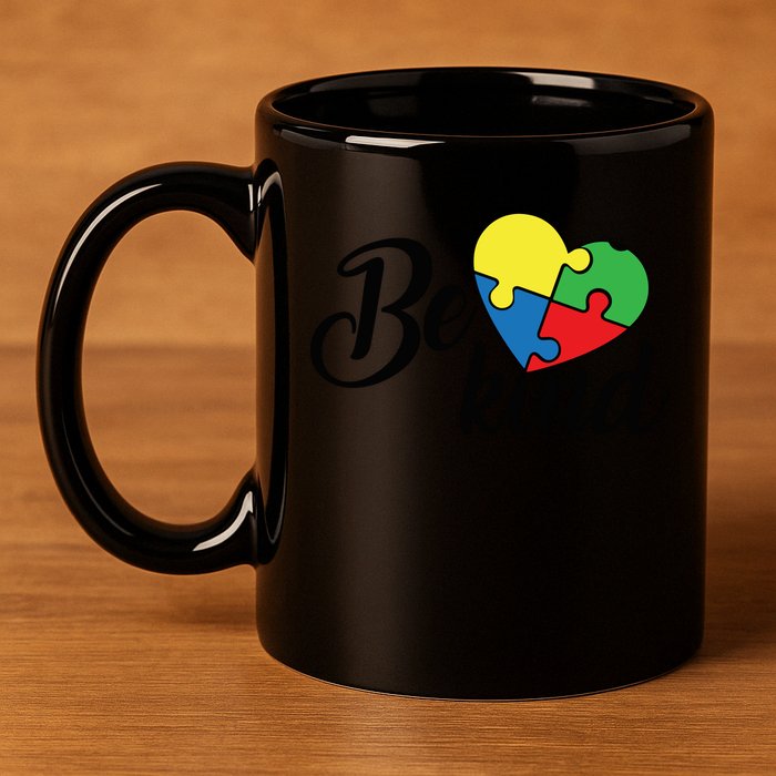 Autism, Be Kind Heart, Autism Awareness 11oz C Handle Ceramic Mug
