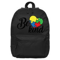 Autism, Be Kind Heart, Autism Awareness 16 in Basic Backpack