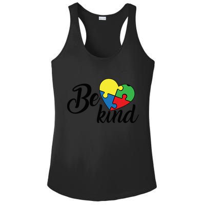 Autism, Be Kind Heart, Autism Awareness Ladies PosiCharge Competitor Racerback Tank