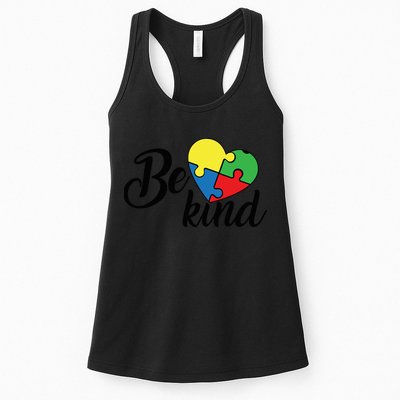 Autism, Be Kind Heart, Autism Awareness Womens Tank Top