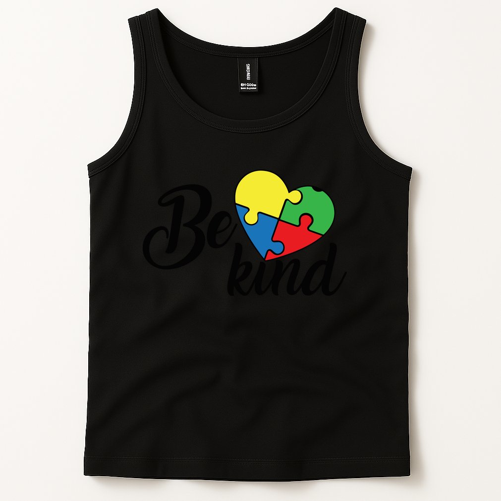 Autism, Be Kind Heart, Autism Awareness Tank Top