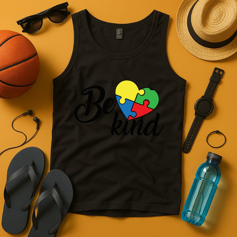 Autism, Be Kind Heart, Autism Awareness Tank Top