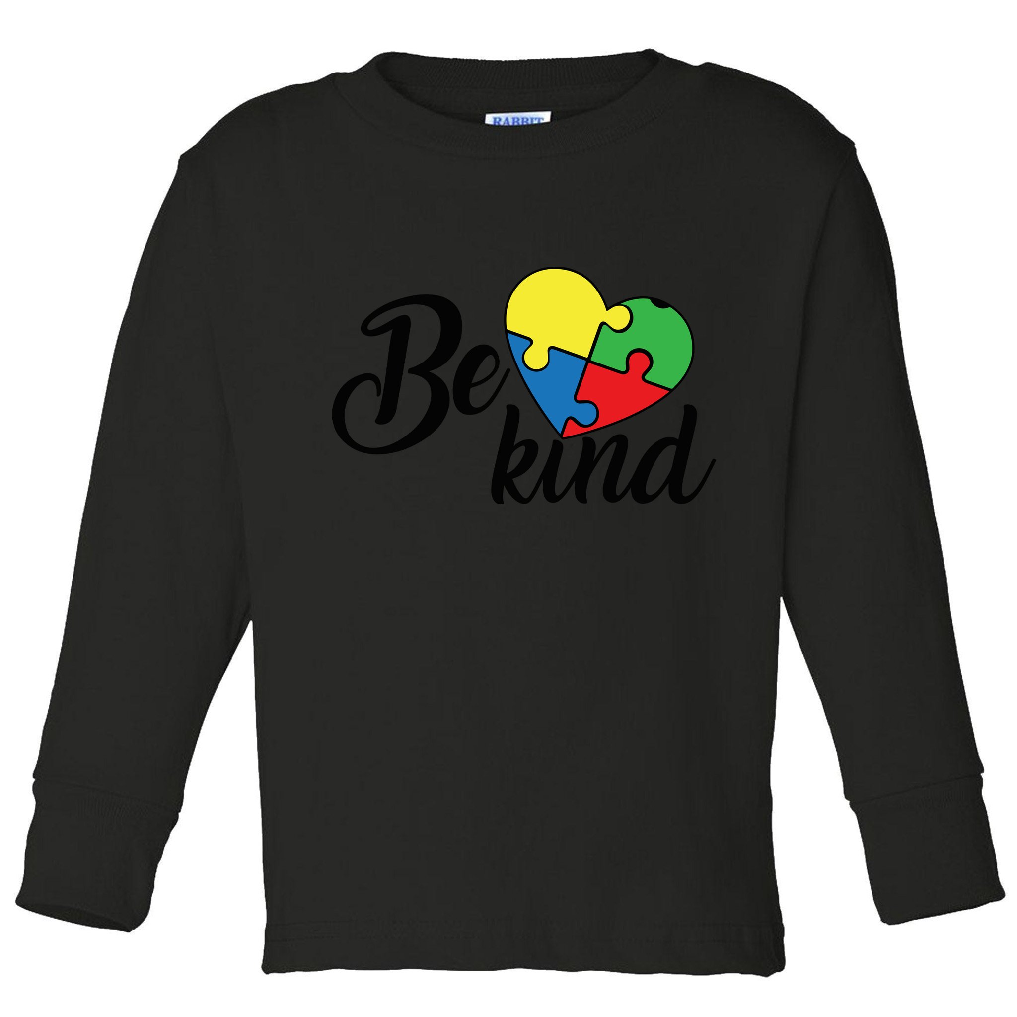 Autism, Be Kind Heart, Autism Awareness Toddler Long Sleeve Shirt
