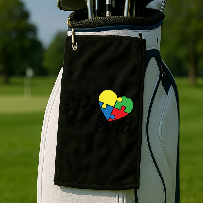 Autism, Be Kind Heart, Autism Awareness Golf Towel