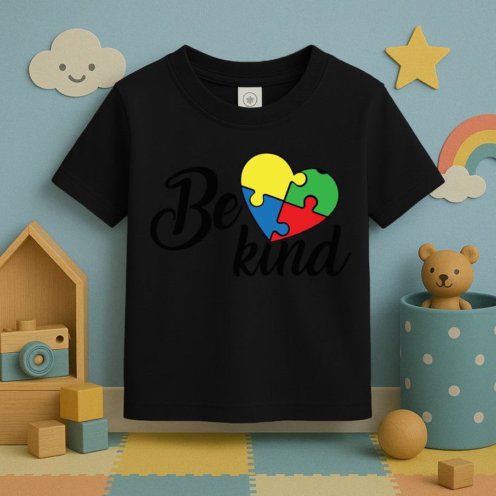 Autism, Be Kind Heart, Autism Awareness Toddler T-Shirt