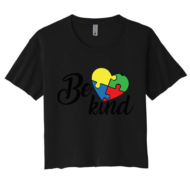 Autism, Be Kind Heart, Autism Awareness Crop Top