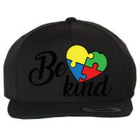 Autism, Be Kind Heart, Autism Awareness Wool Snapback Cap