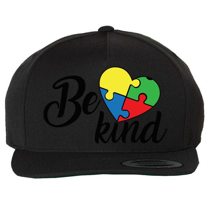 Autism, Be Kind Heart, Autism Awareness Wool Snapback Cap