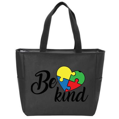 Autism, Be Kind Heart, Autism Awareness Zip Tote Bag