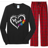 Autism Be Kind Women Blue Be Kind Autism Awareness Long Sleeve Pajama Set