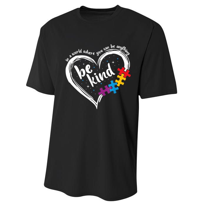 Autism Be Kind Women Blue Be Kind Autism Awareness Performance Sprint T-Shirt