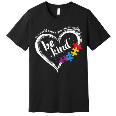 Autism Be Kind Women Blue Be Kind Autism Awareness Premium T-Shirt