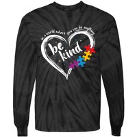 Autism Be Kind Women Blue Be Kind Autism Awareness Tie-Dye Long Sleeve Shirt