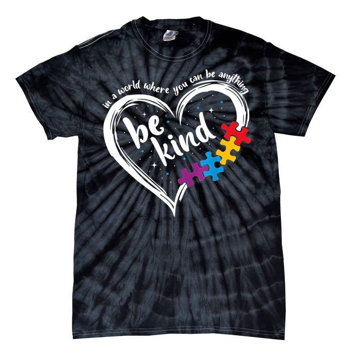 Autism Be Kind Women Blue Be Kind Autism Awareness Tie-Dye T-Shirt