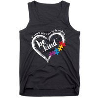 Autism Be Kind Women Blue Be Kind Autism Awareness Tank Top