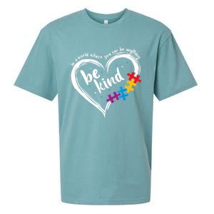 Autism Be Kind Women Blue Be Kind Autism Awareness Sueded Cloud Jersey T-Shirt