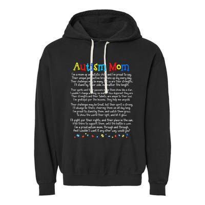 Autism Be Kind Autism Awareness For Autism Mom Garment-Dyed Fleece Hoodie